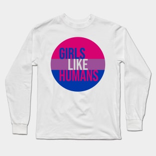 Girls Like Humans - Bisexual Pride Flag Long Sleeve T-Shirt